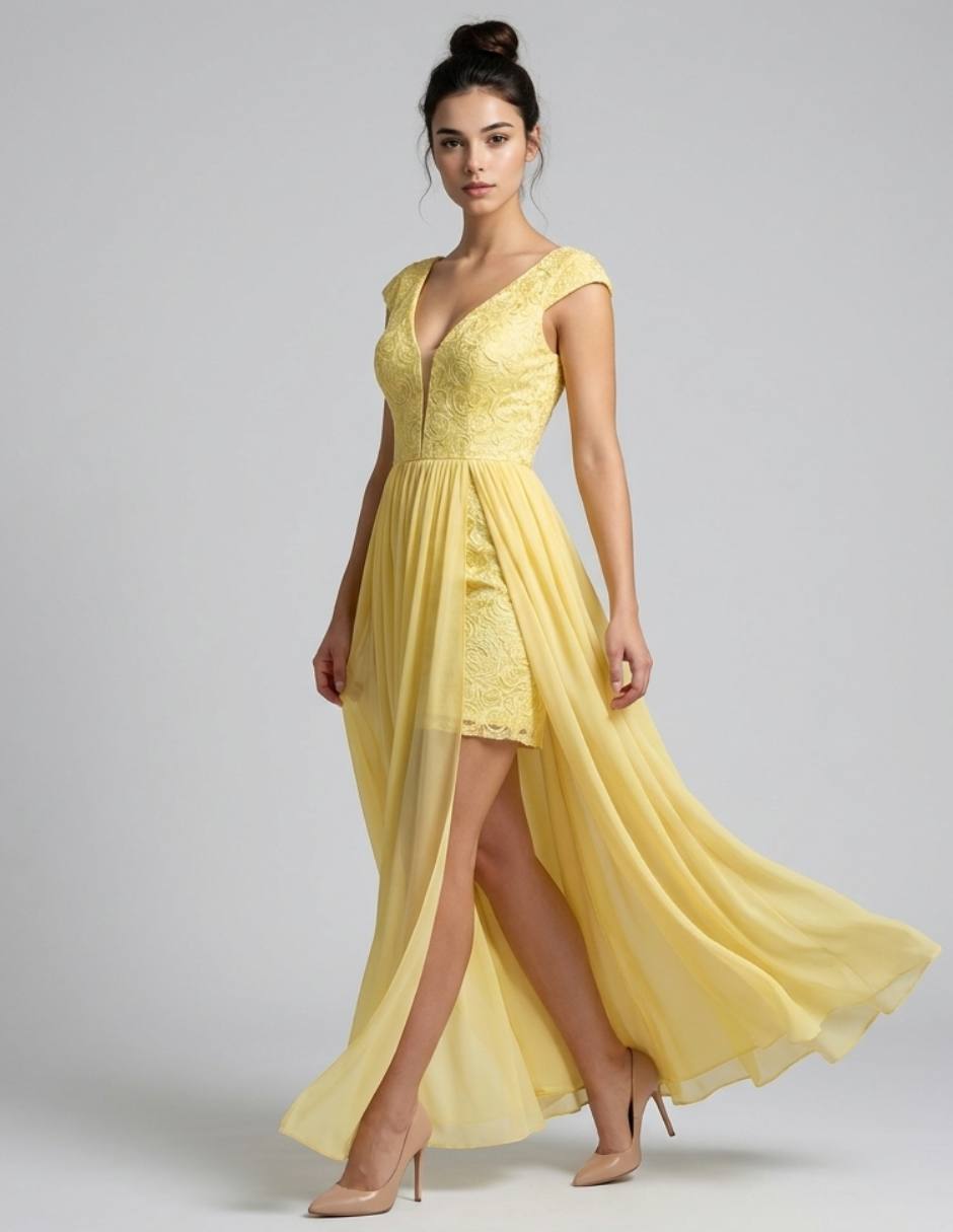 Vestido largo fiesta maniju para mujer