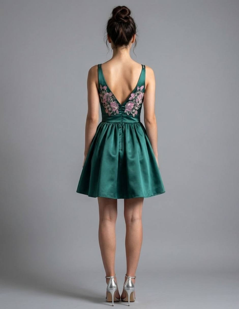 Vestido arriba rodilla fiesta maniju para mujer