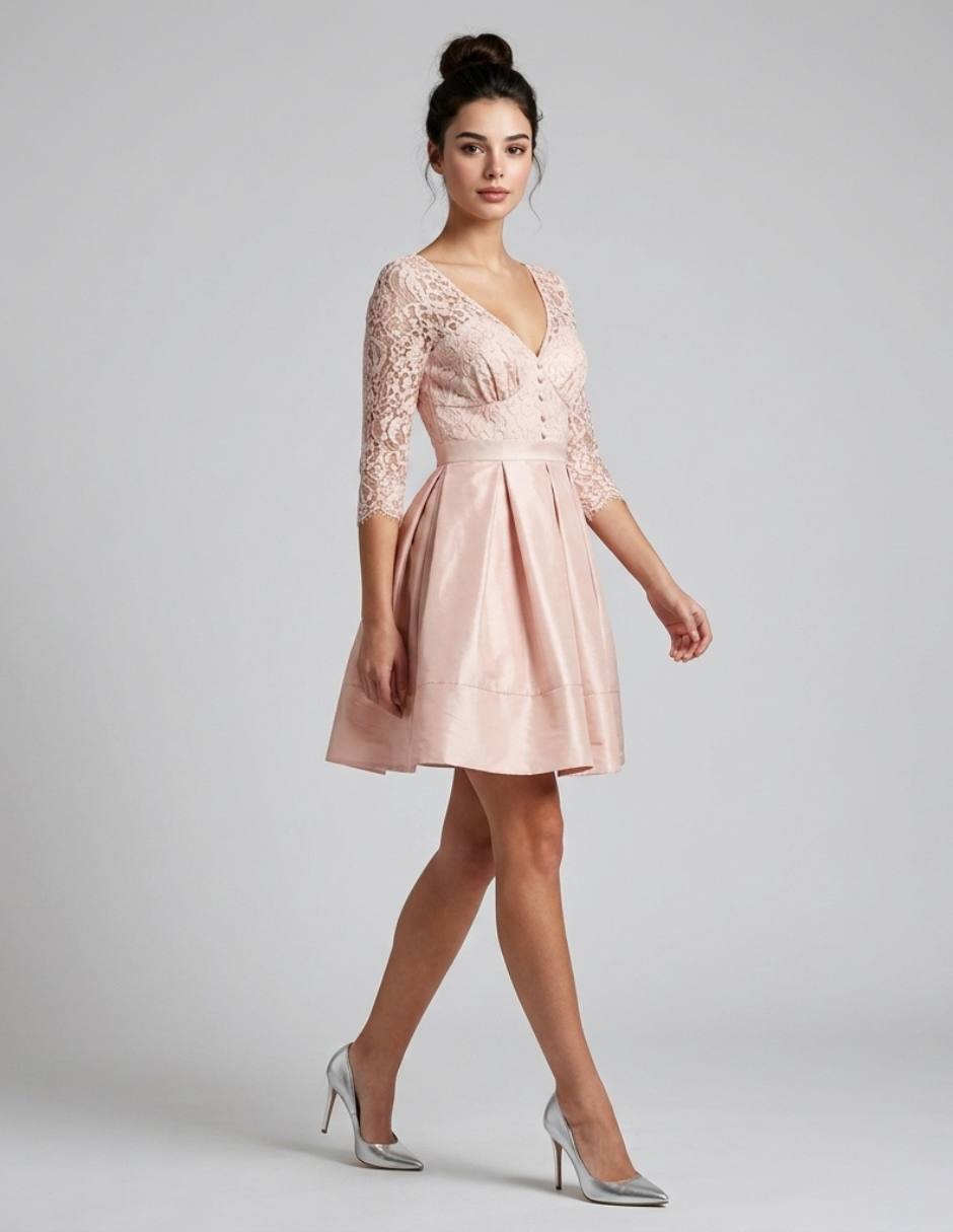 Vestido arriba rodilla fiesta para mujer 3