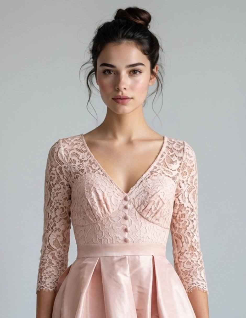 Vestido arriba rodilla fiesta para mujer 4