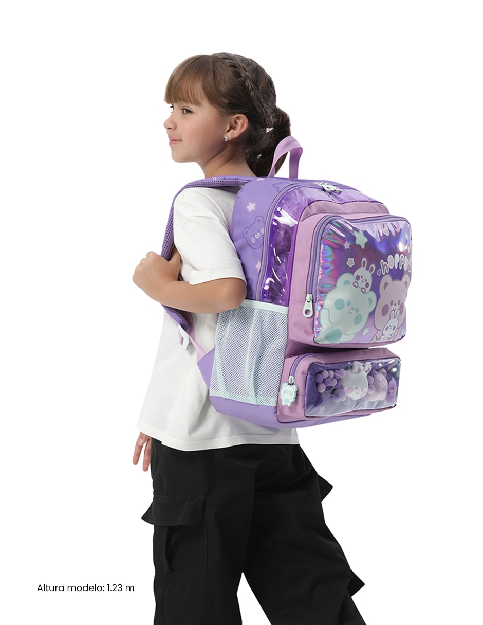 Set mochila ecolar Friends Party M para niña 5