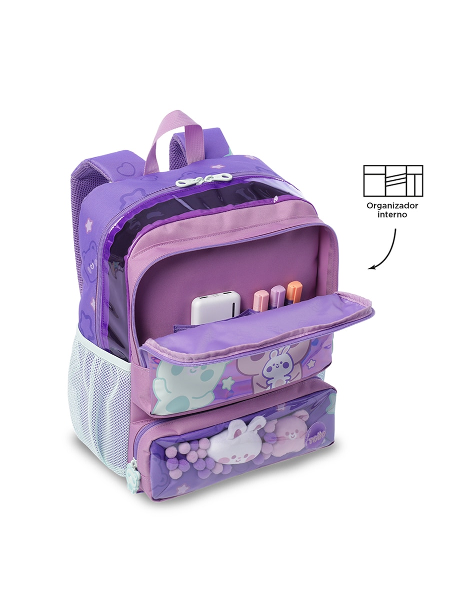Set mochila ecolar Friends Party M para niña 7