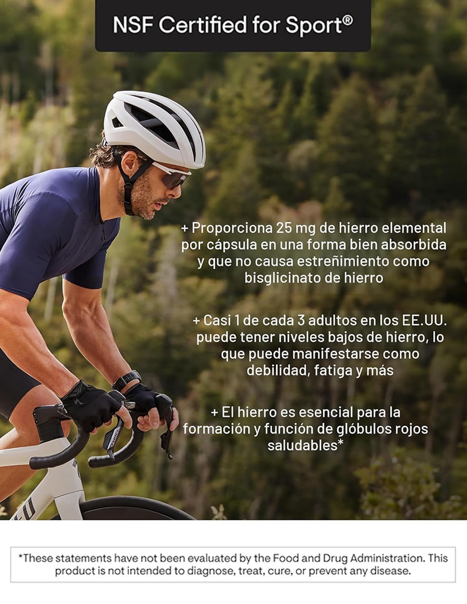 Thorne Hierro Bisglicinato 25 mg Bienestar Nutricional 60 Cápsulas