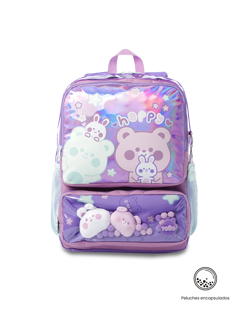 Set mochila escolar Totto Friends Party L para niña