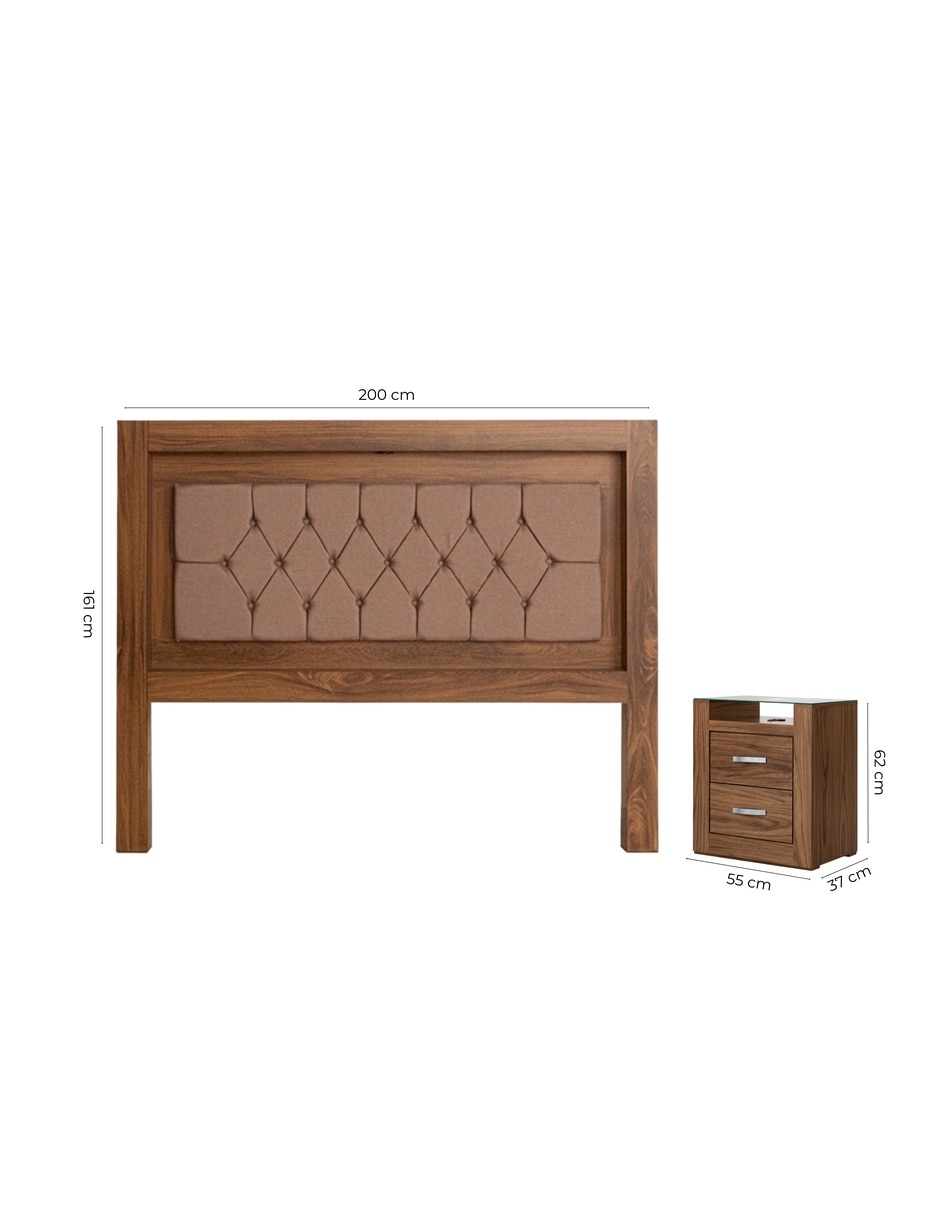 Set cabecera Bordeaux de madera 10