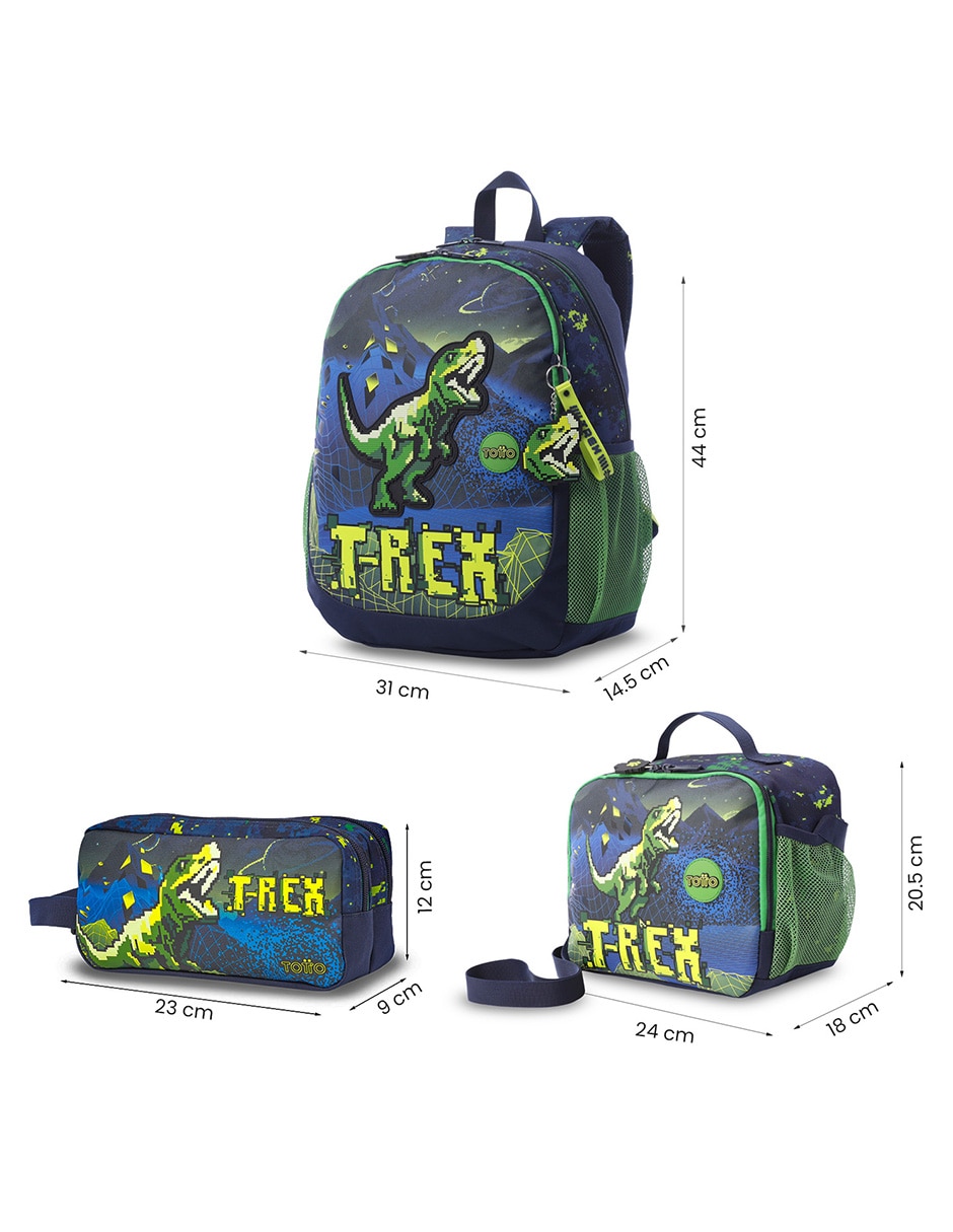 Set mochila escolar Dinosaurios Totto Combo Digisaurio L para niño
