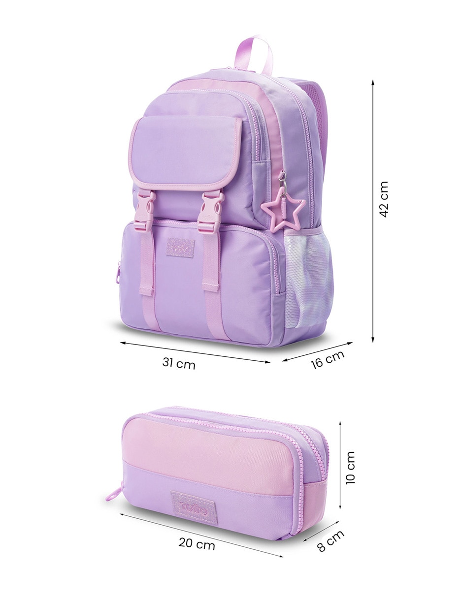 Set mochila escolar Totto Combo Cluw para niña
