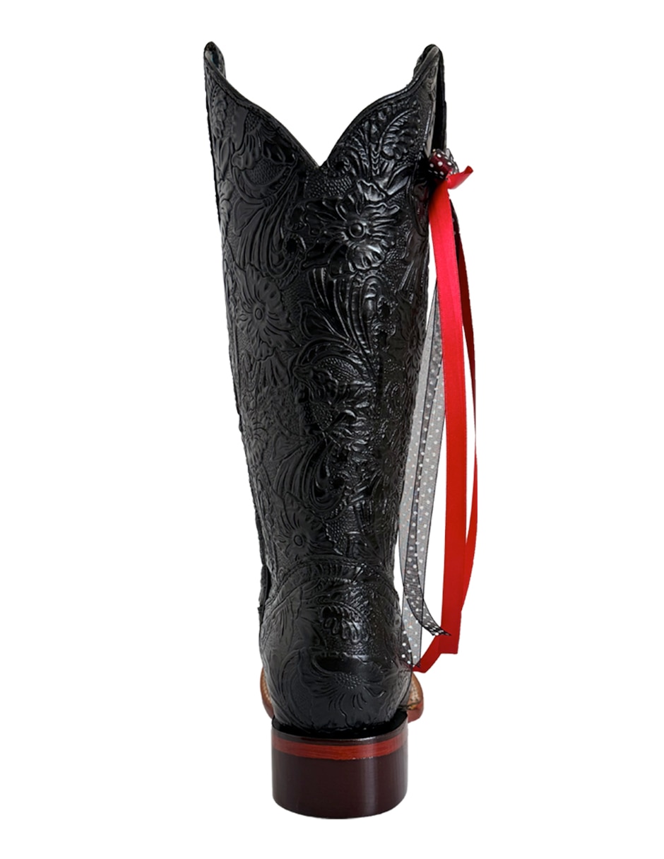 Bota media pierna de piel para mujer 4
