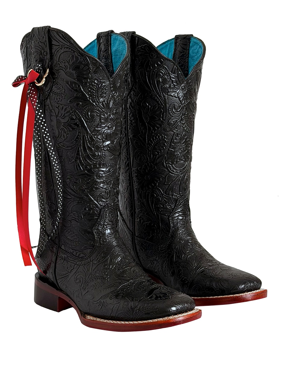 Bota media pierna de piel para mujer 9