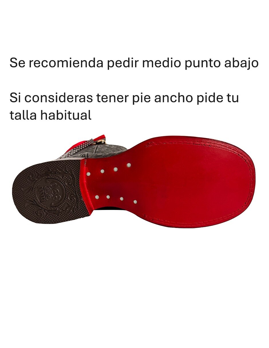 Bota cowboy media pierna vaquero de piel para mujer