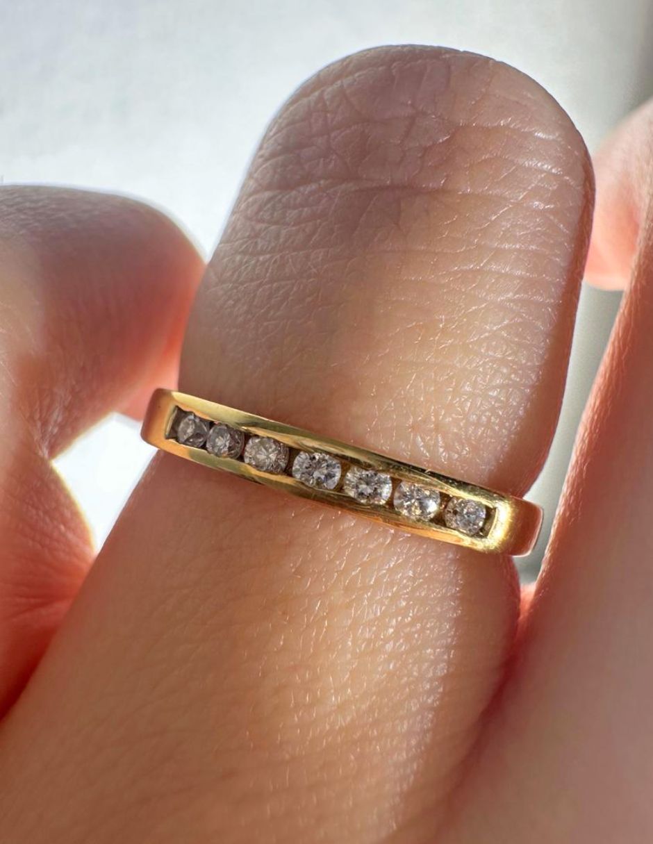 Anillo multi gemas ovalados jul2026 14 k de oro amarillo diamante brillante 3