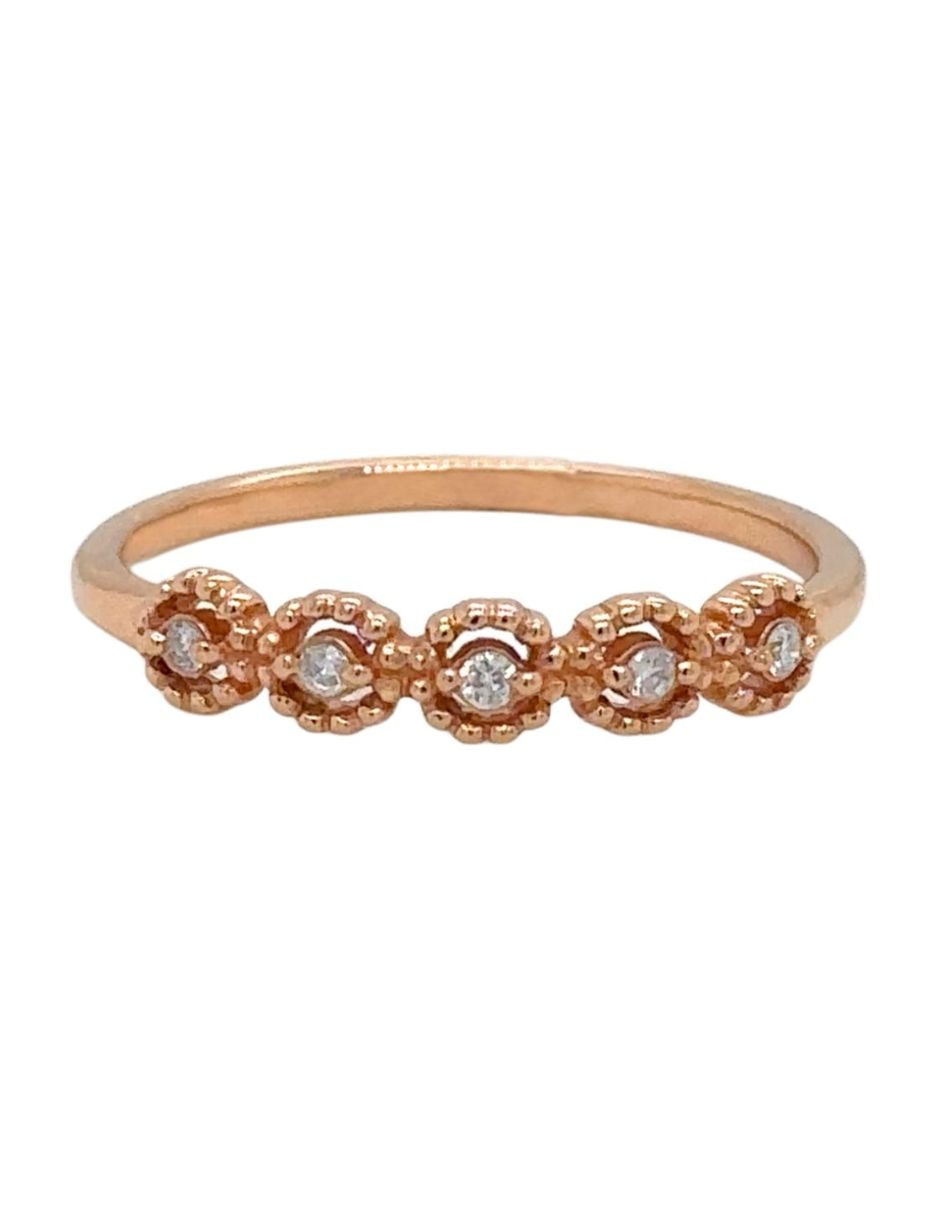 Anillo multi gemas jul2026 14 k de oro rosa diamante brillante