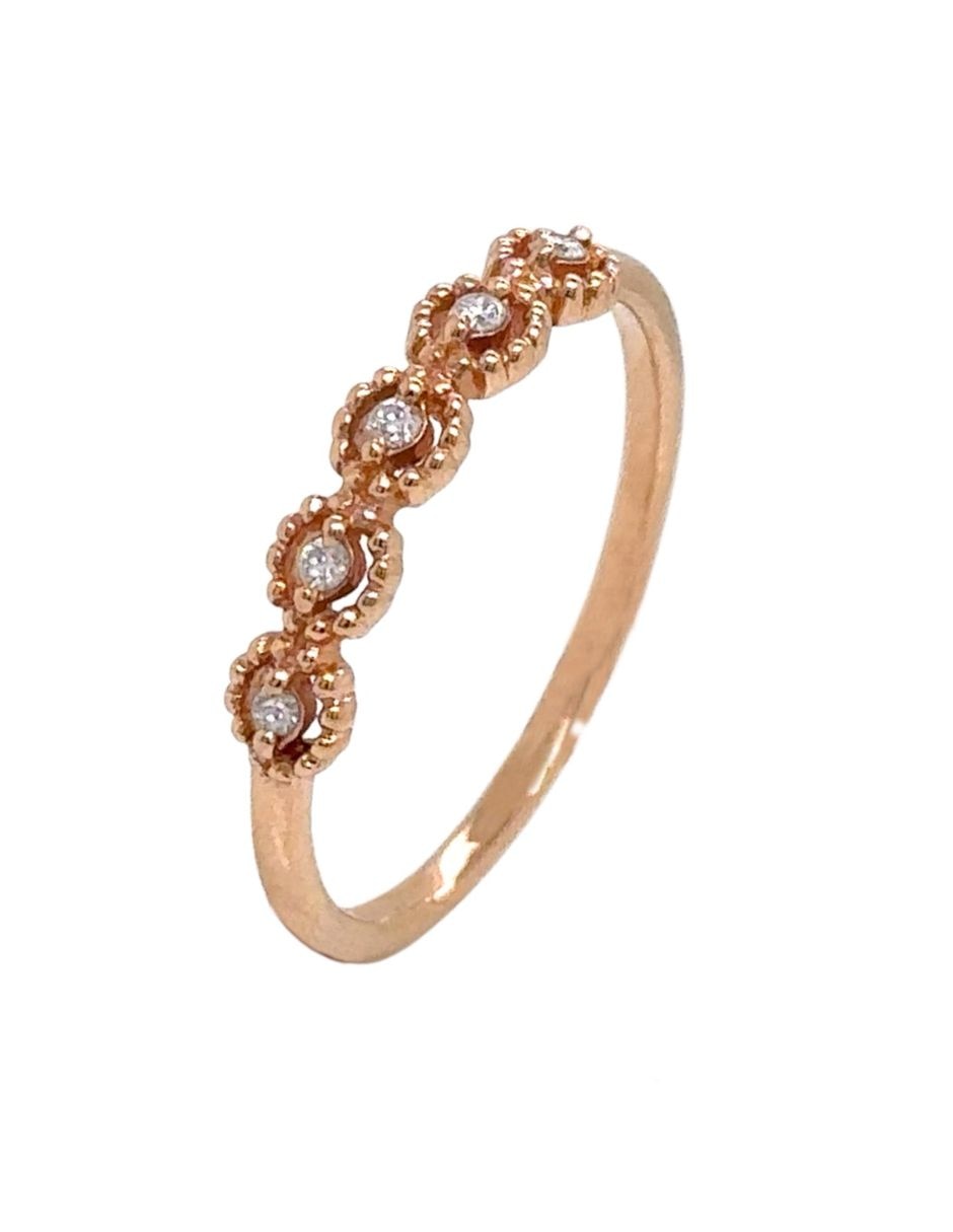Anillo multi gemas idc jul2026 14 k de oro rosa diamante brillante