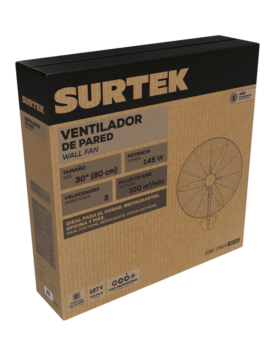 Ventilador de pared Surtek 3 velocidades