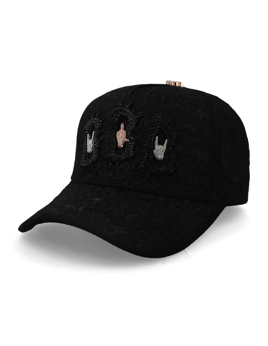 Gorra visera curva snapback BBB Hand Skull Negra ajustable para adulto Gorra visera curva snapback BBB Hand Skull Negra ajustable para adulto