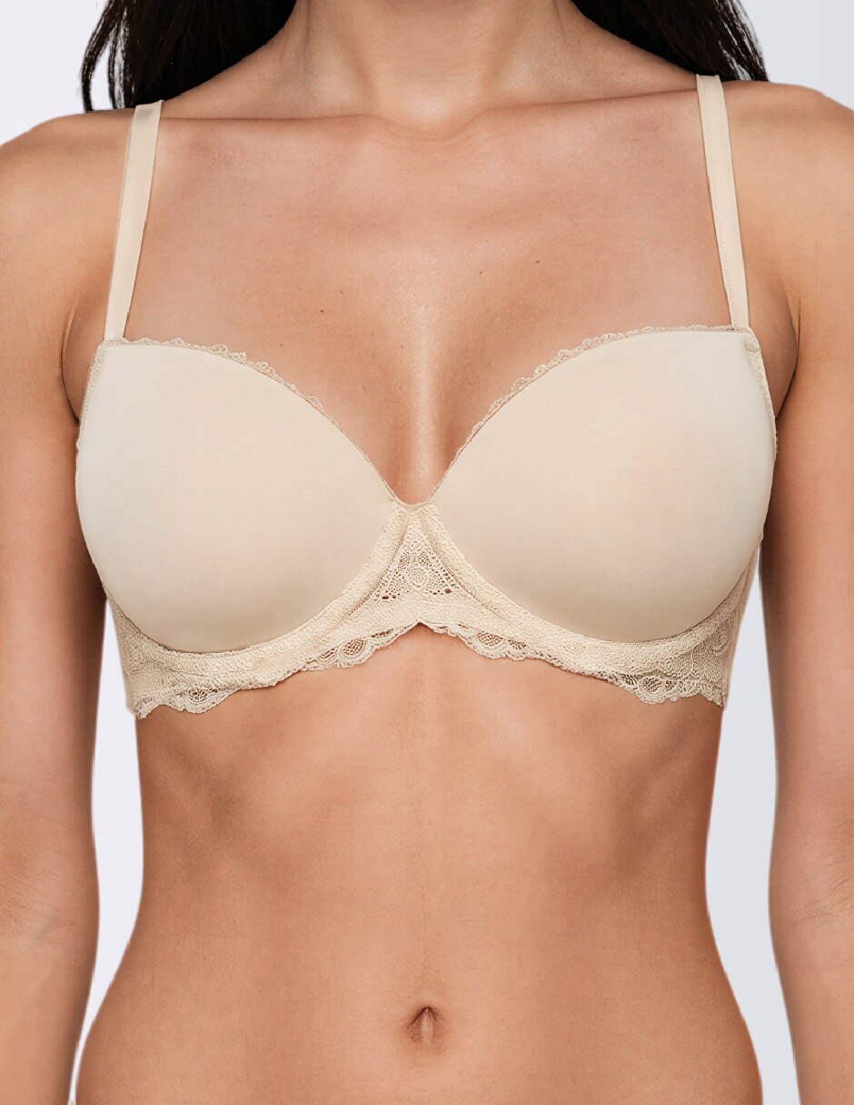 T-shirt bra con copa para mujer 4