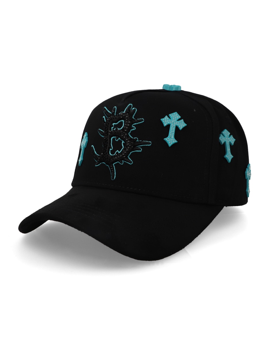 Gorra visera curva snapback Negra ajustable para adulto
