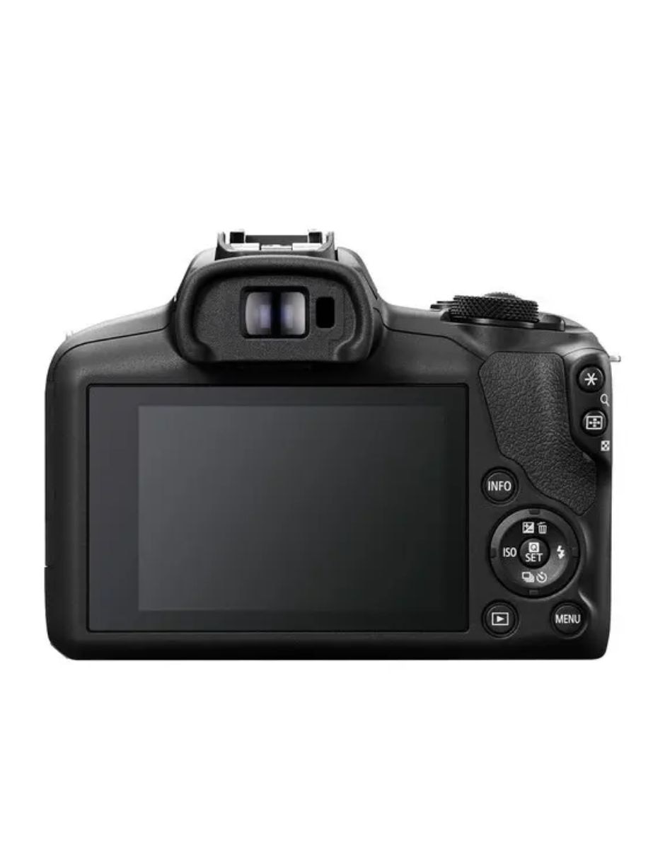 Cuerpo cam sin espejo Canon R100 con lente 18 a 55 mm f / 4.5 RF-Mount