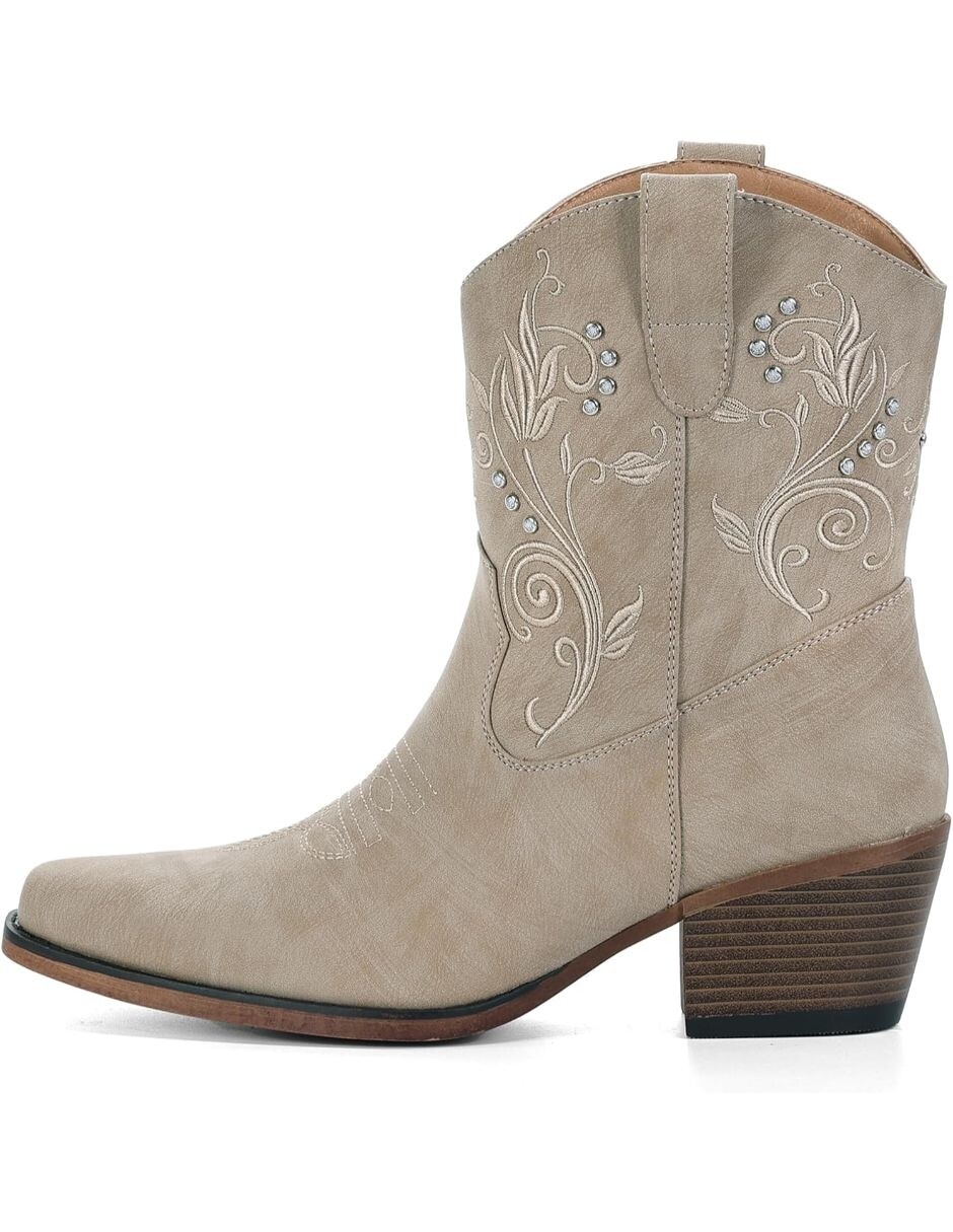Bota cowboy arriba del tobillo para mujer