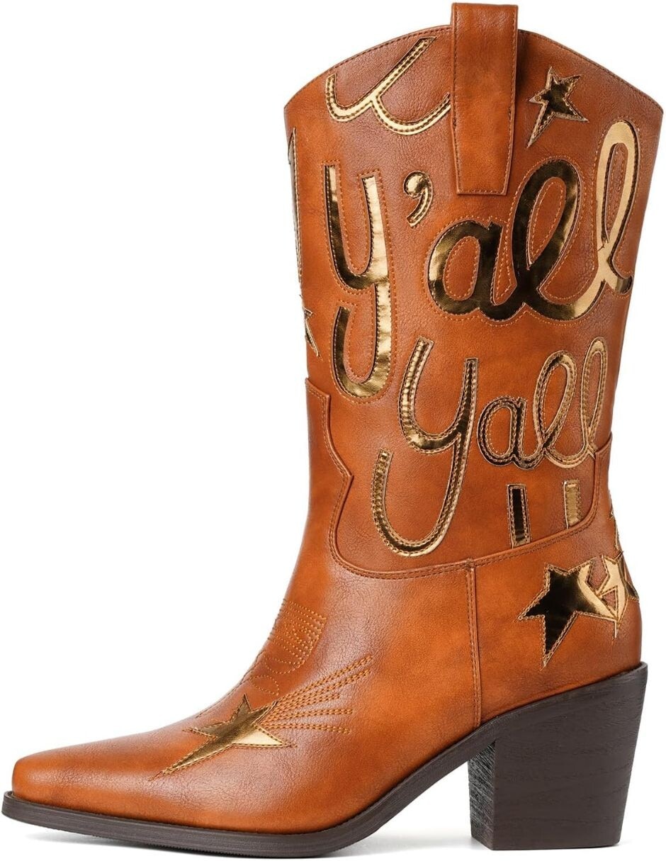 Bota cowboy arriba del tobillo para mujer