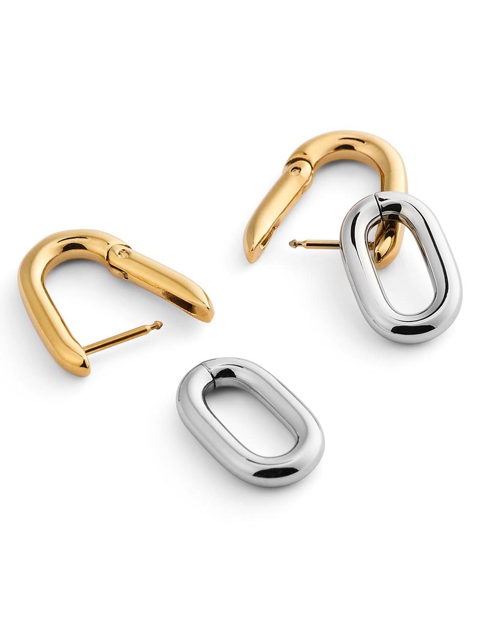 Aretes largos de eslabones D Wellington 4