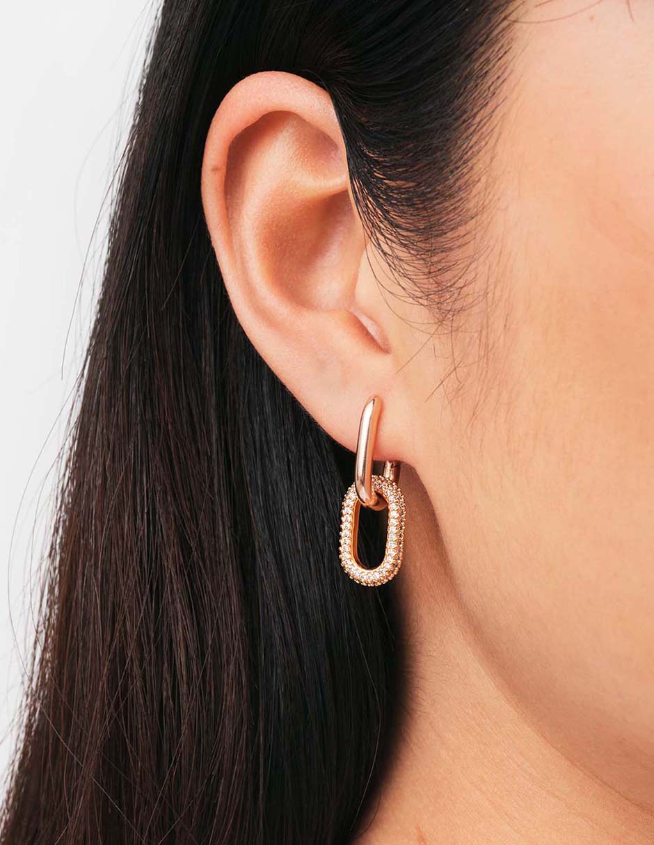 Aretes largos de eslabones D Wellington 2