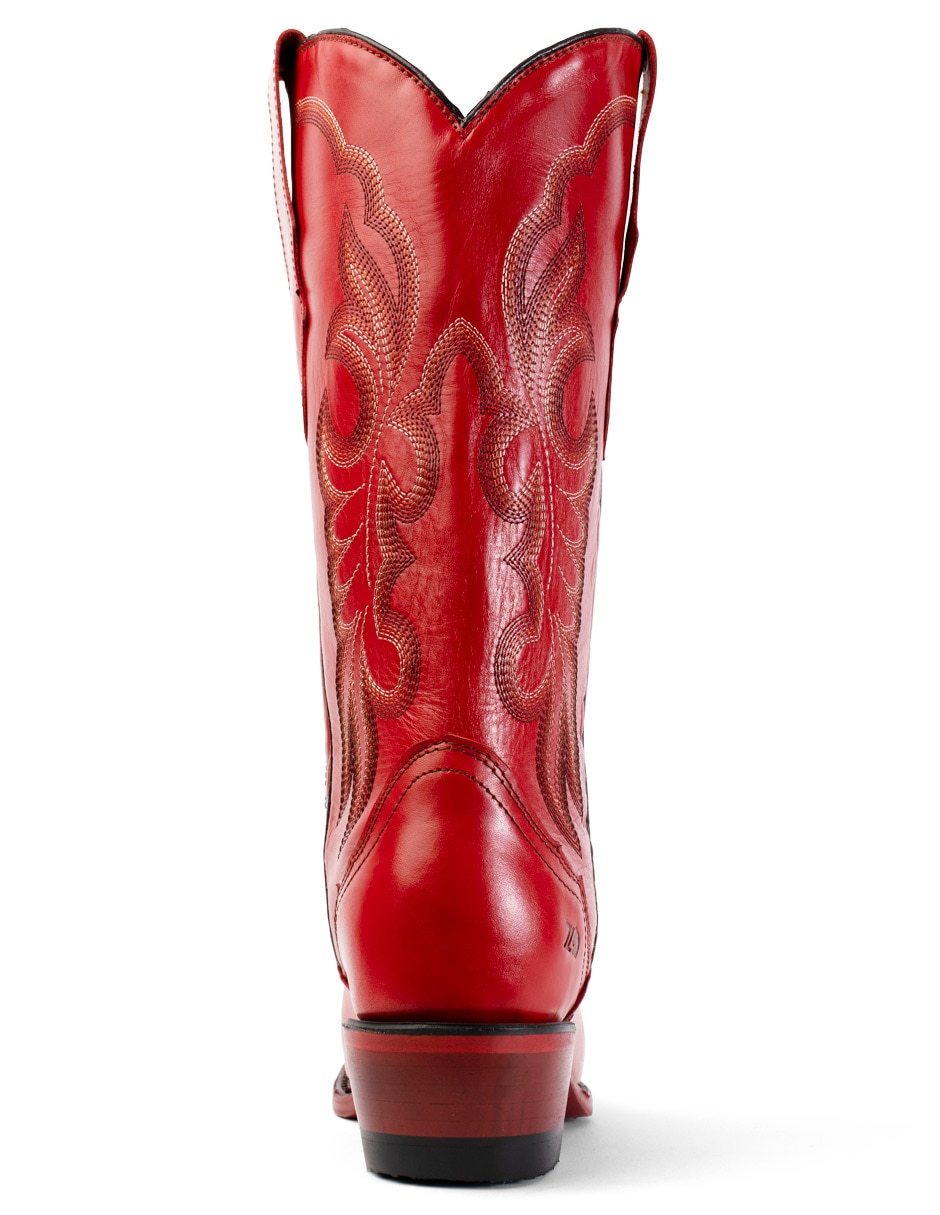 Bota cowboy abajo de la rodilla vaquera mujer de piel para mujer 2
