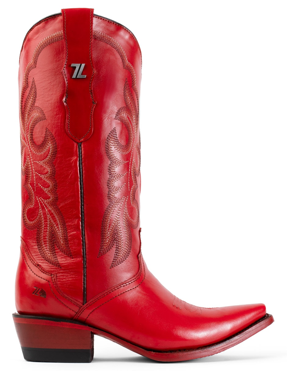 Bota cowboy abajo de la rodilla vaquera mujer de piel para mujer 5