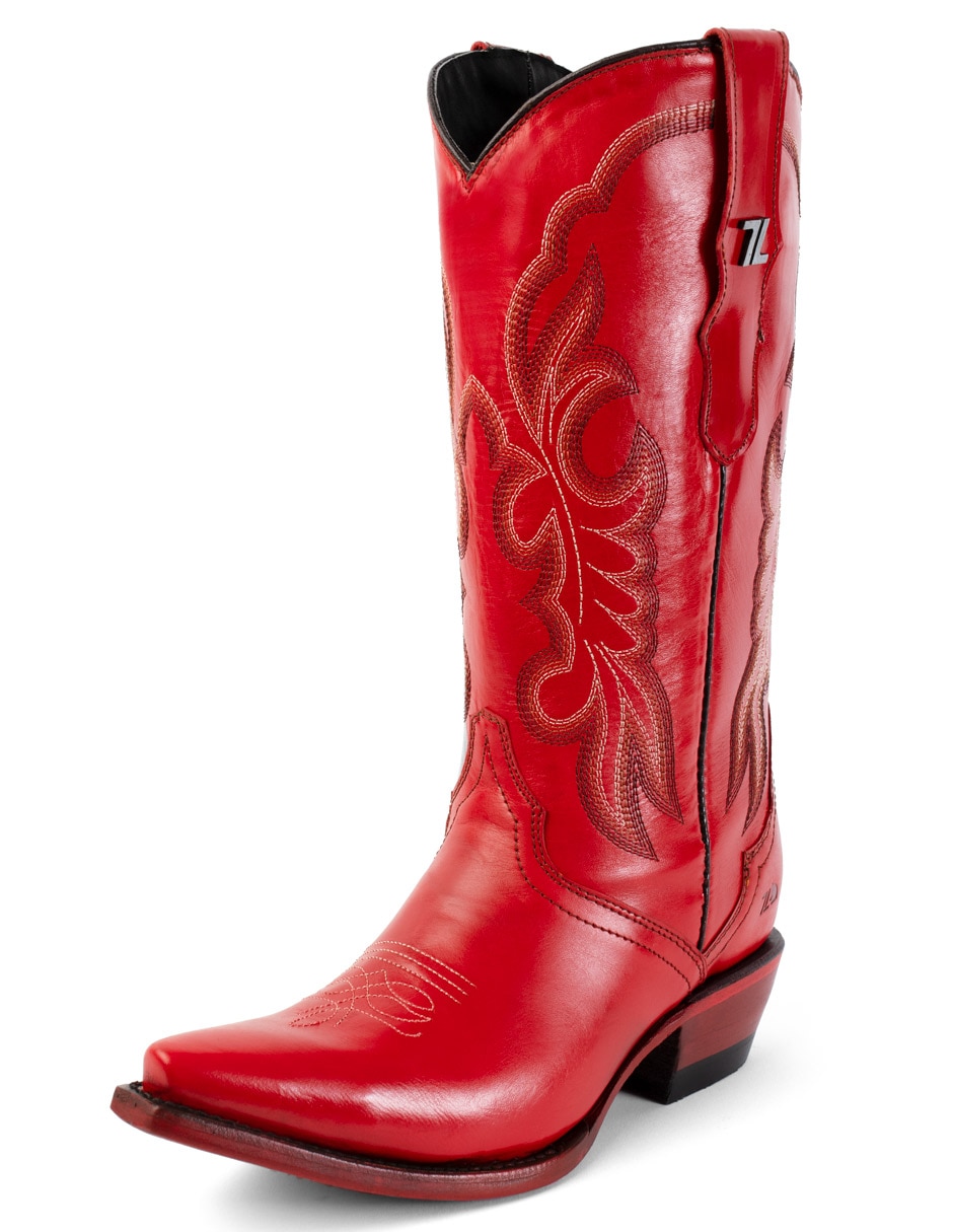 Bota cowboy abajo de la rodilla vaquera mujer de piel para mujer 6