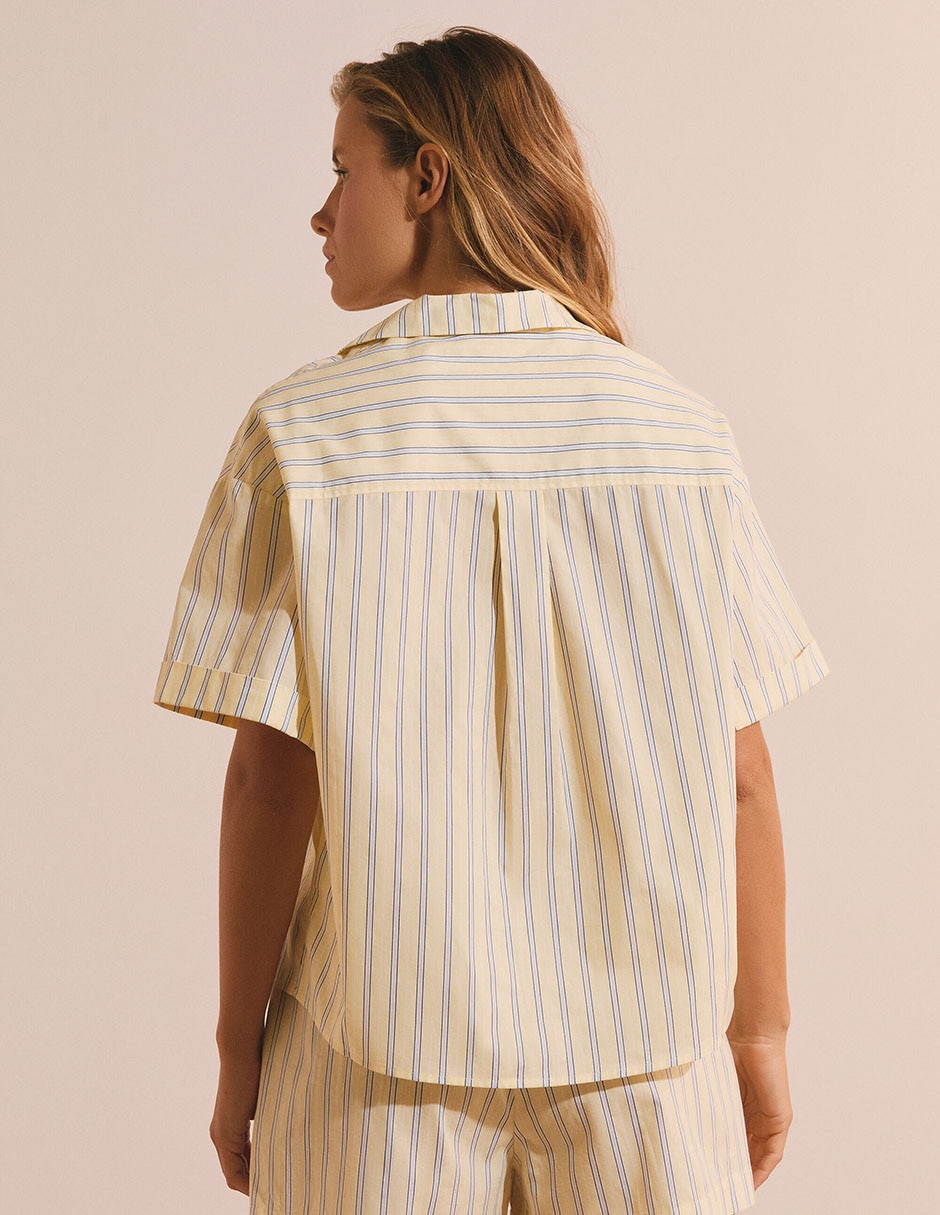 Playera pijama estampado a rayas para mujer 3