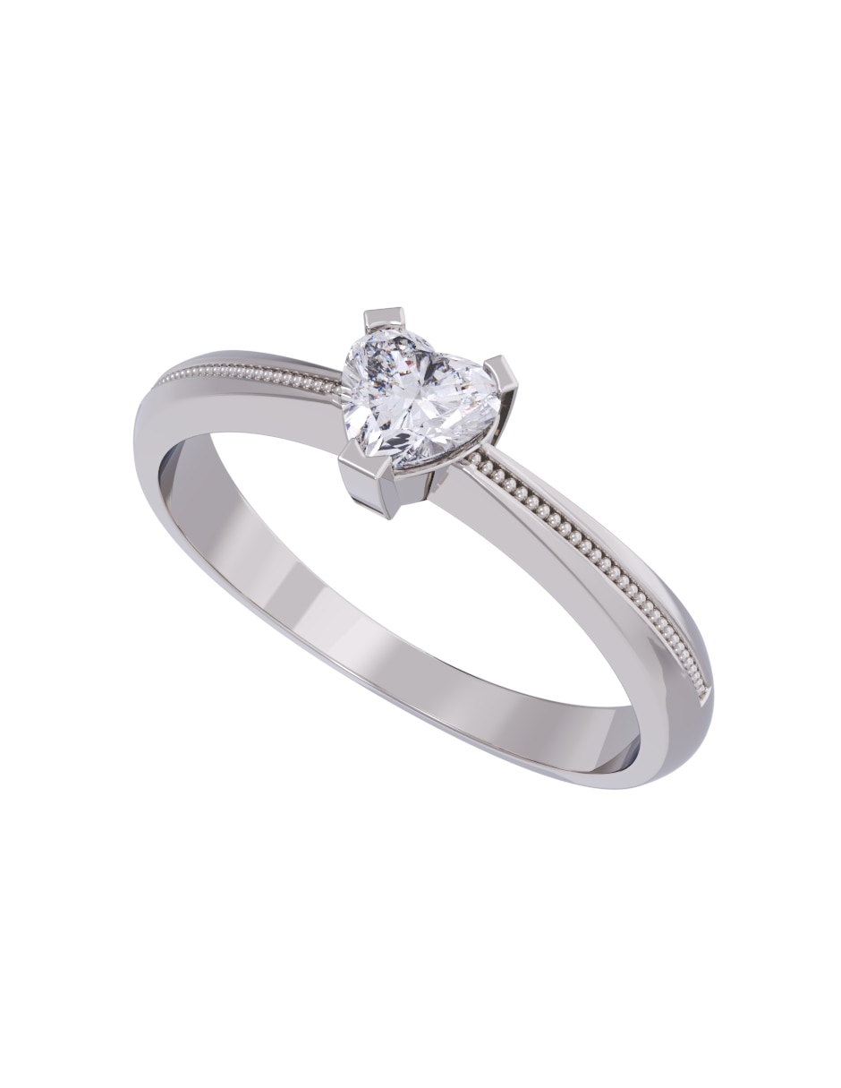 Anillo de compromiso de oro 14 k diamante 4
