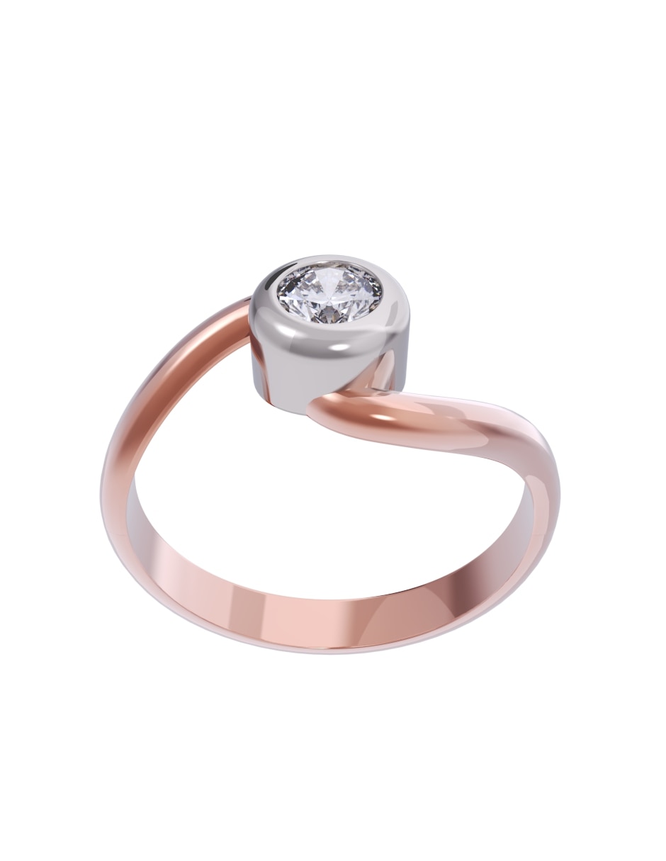 Anillo de compromiso de oro 10 k diamante 2