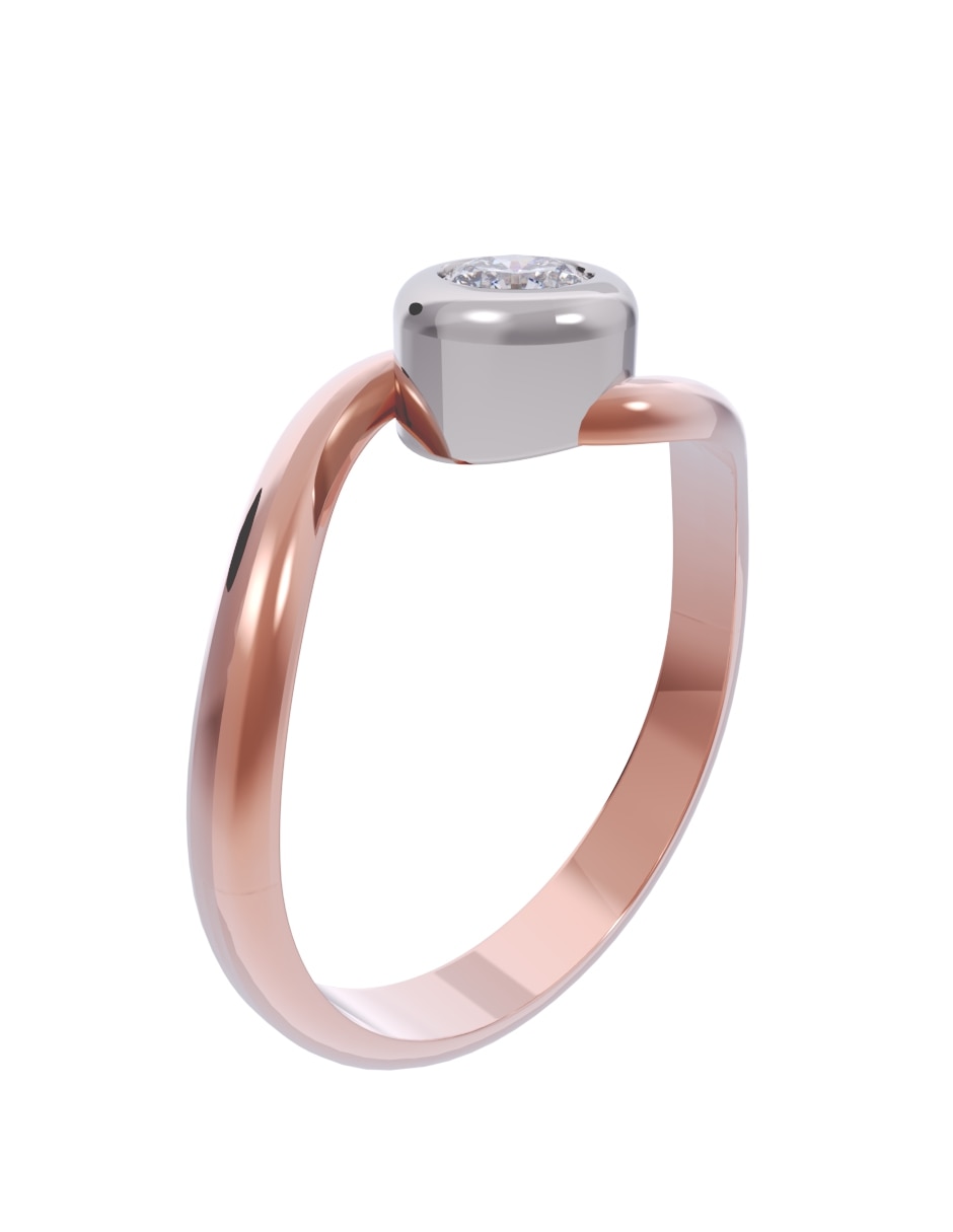 Anillo de compromiso de oro 10 k diamante 3