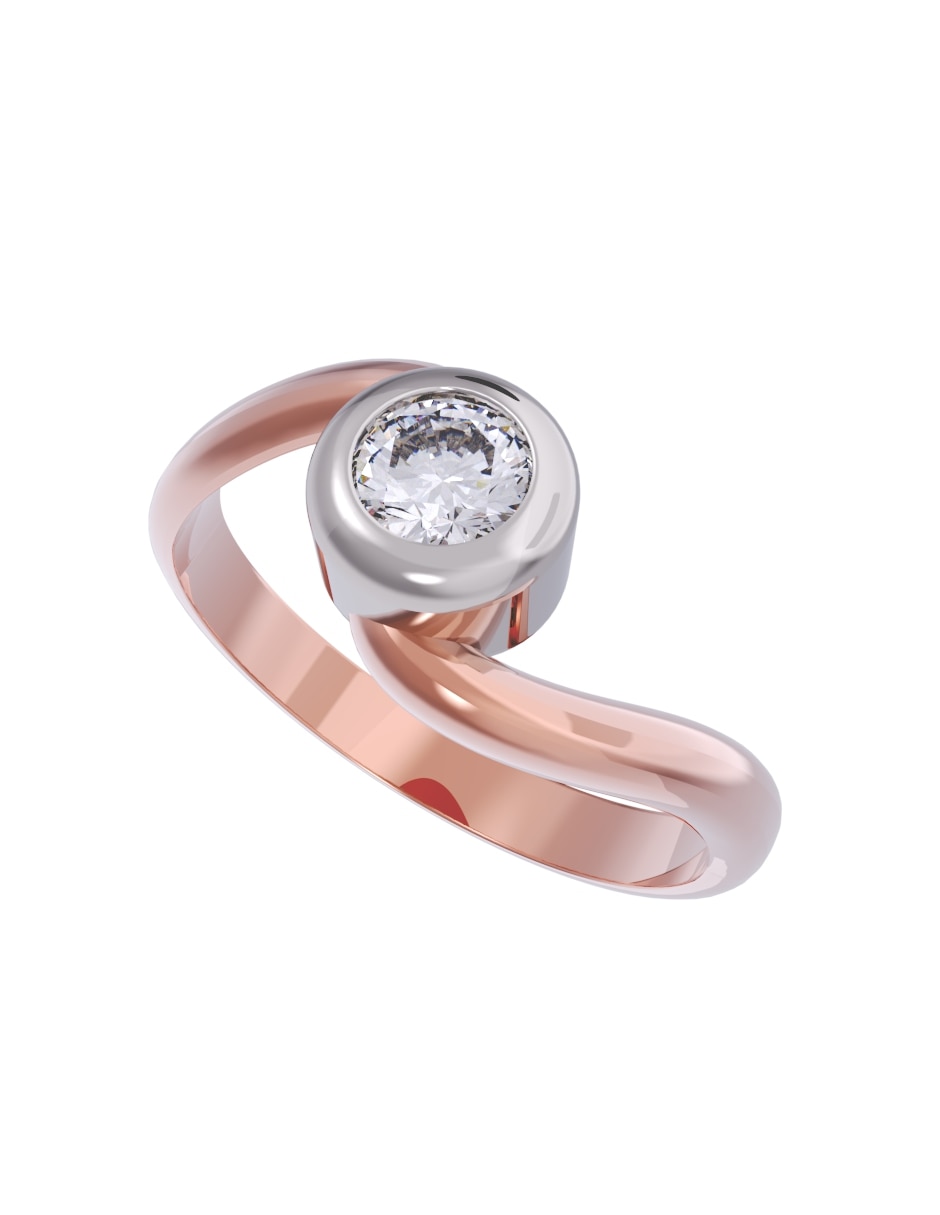 Anillo de compromiso de oro 10 k diamante 4