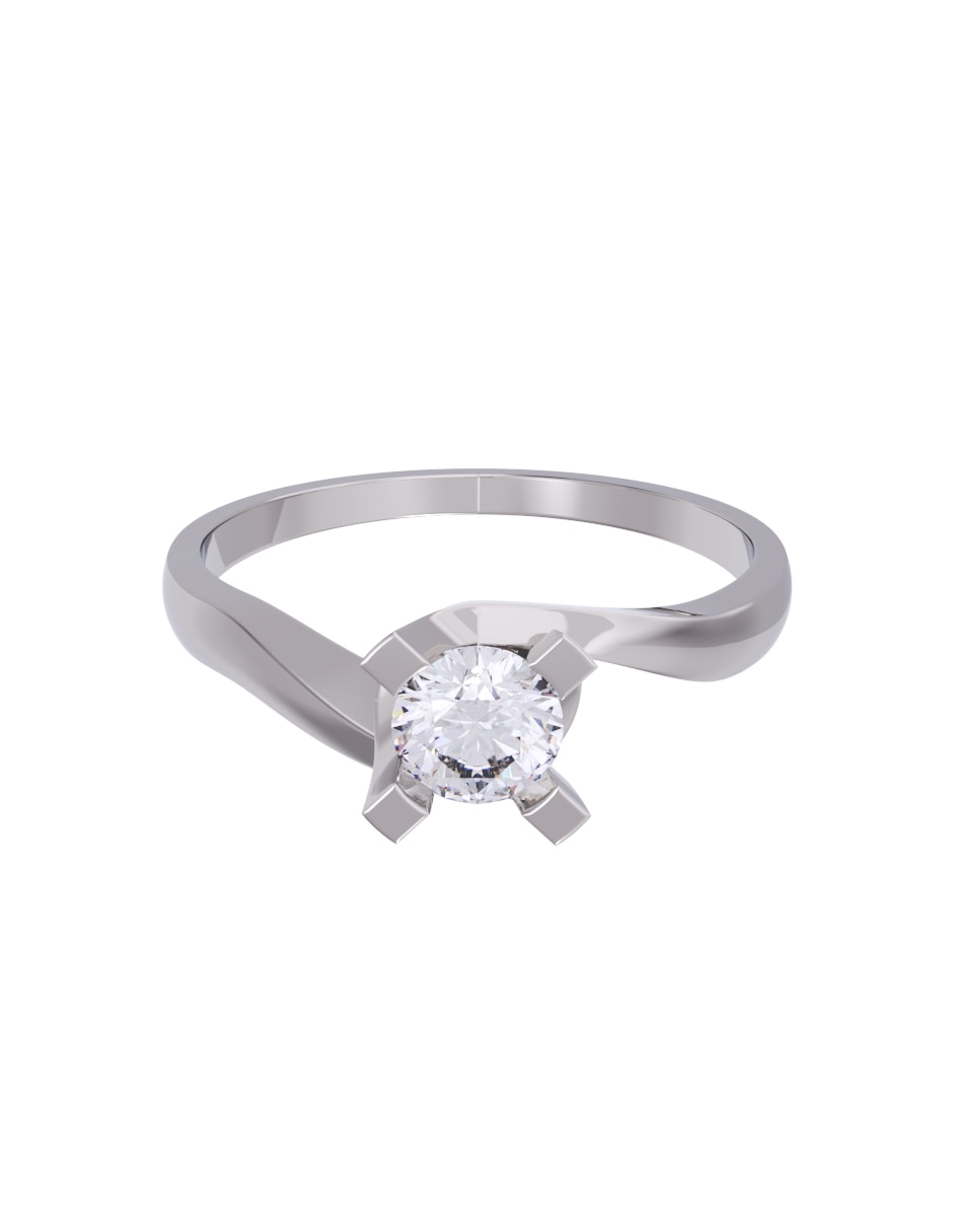 Anillo de compromiso de oro 10 k diamante 1