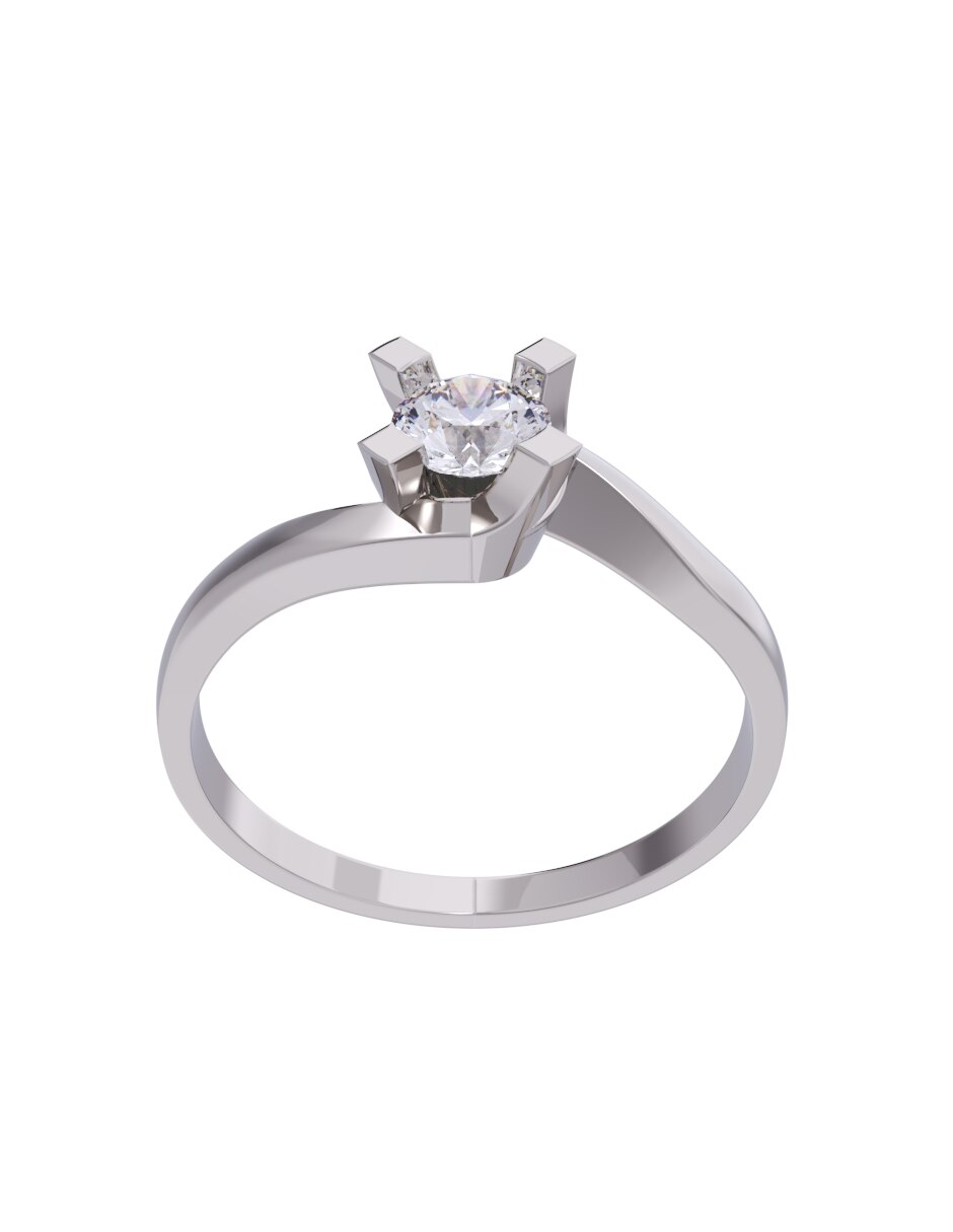 Anillo de compromiso de oro 10 k diamante 2