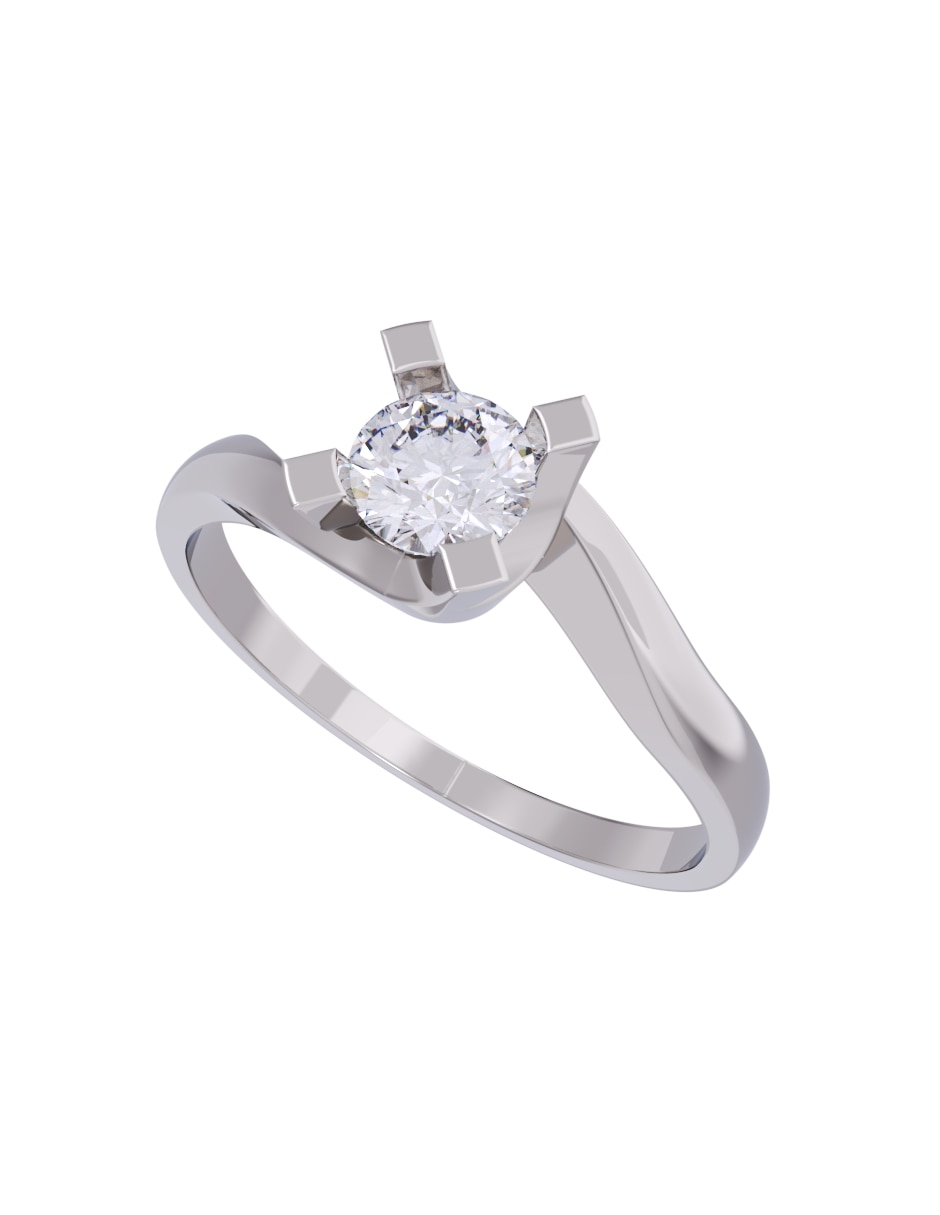Anillo de compromiso de oro 10 k diamante 4
