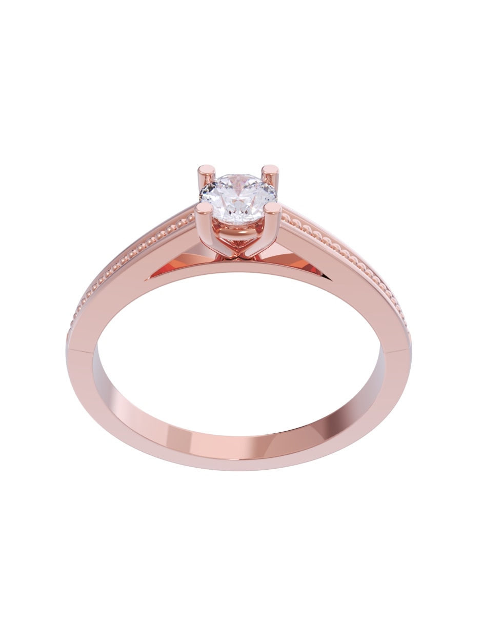 Anillo de compromiso de oro 10 k diamante 2