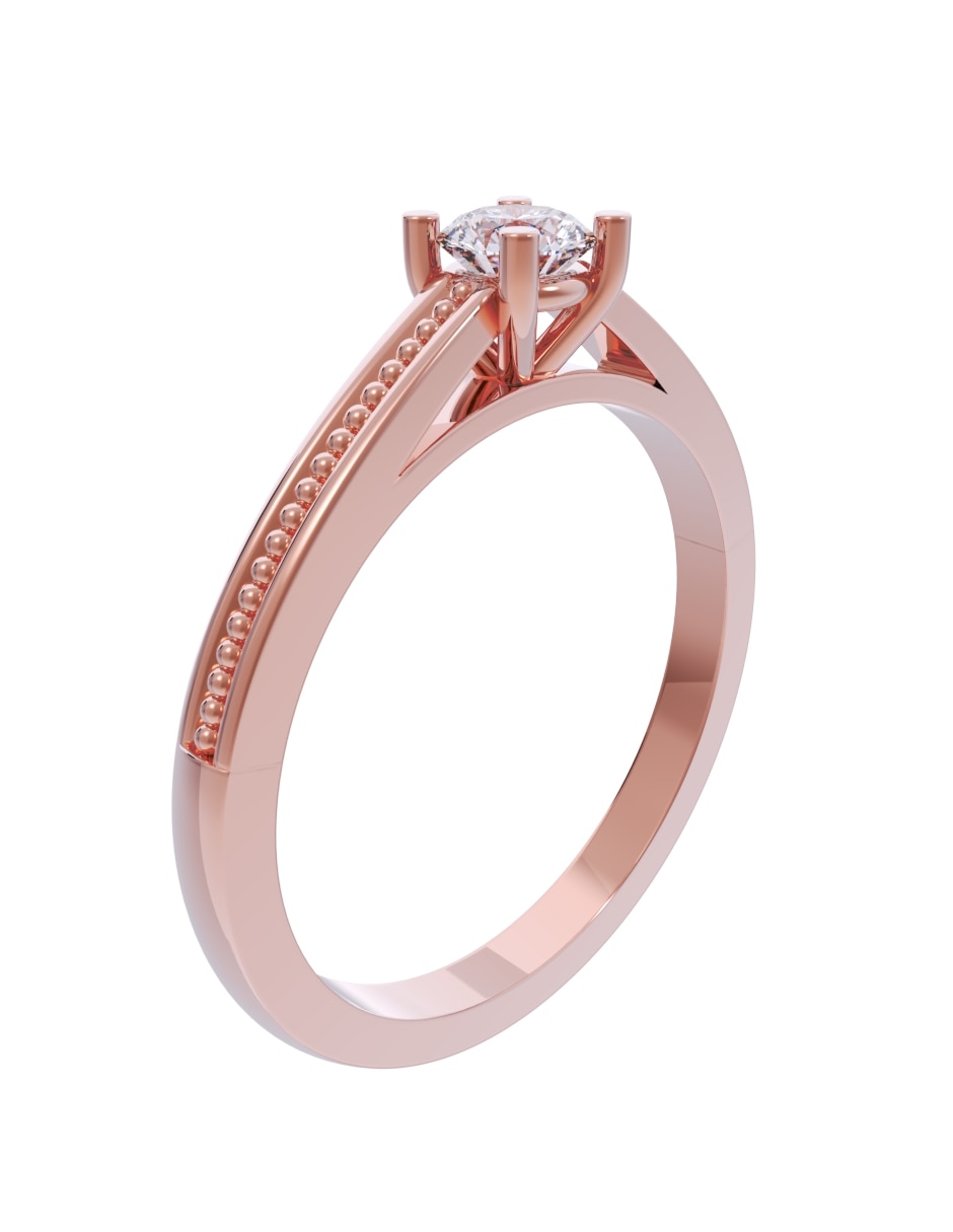 Anillo de compromiso de oro 10 k diamante 3
