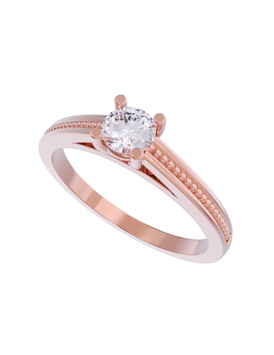 Anillo de compromiso de oro 10 k diamante 4