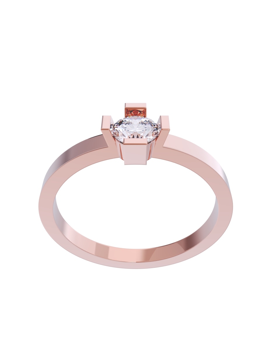 Anillo de compromiso de oro 14 k Diamantes Fonelli diamante 2