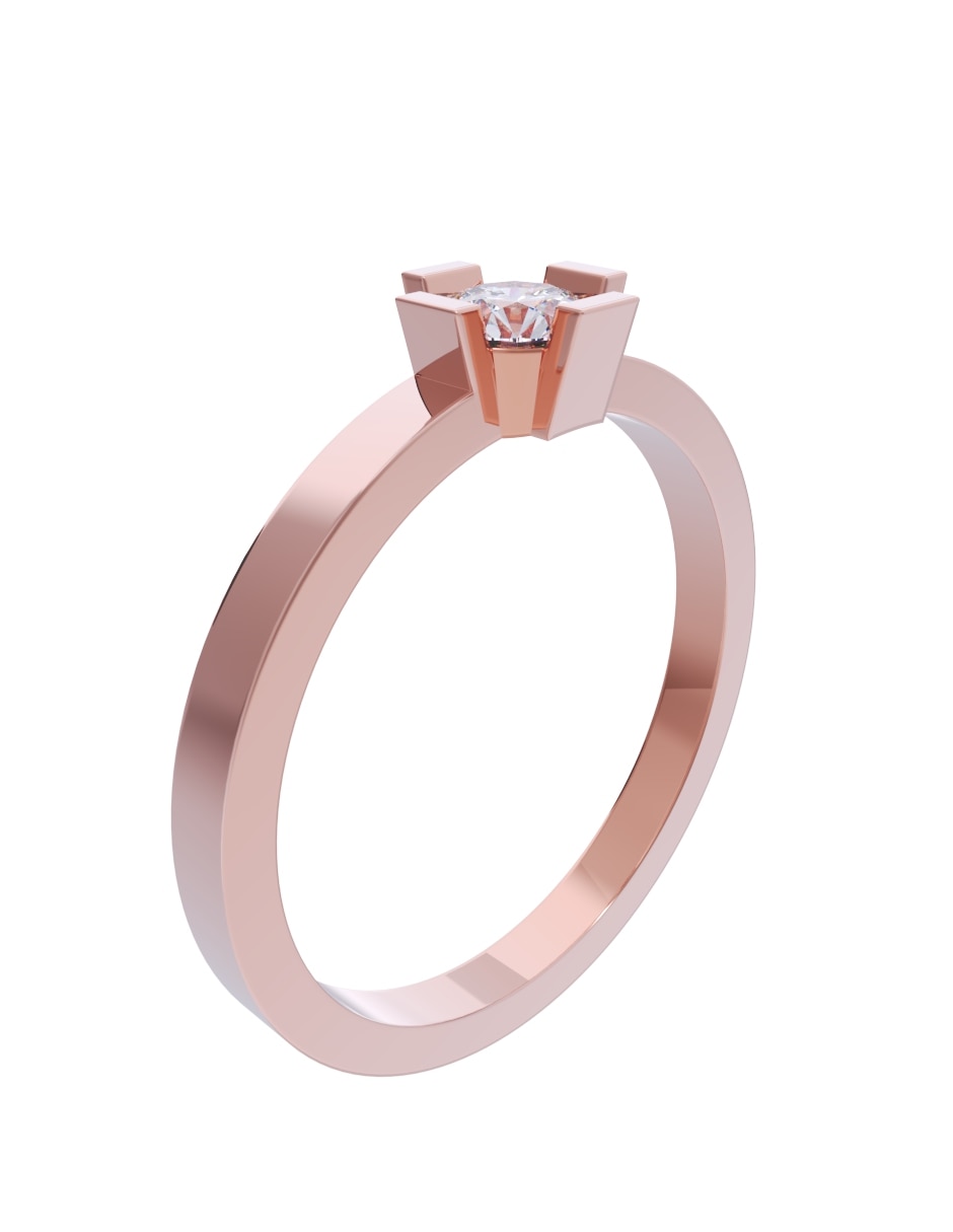 Anillo de compromiso de oro 14 k Diamantes Fonelli diamante 3