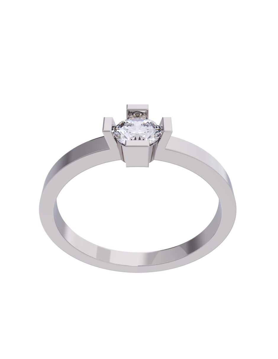 Anillo de compromiso de oro 14 k diamante 2