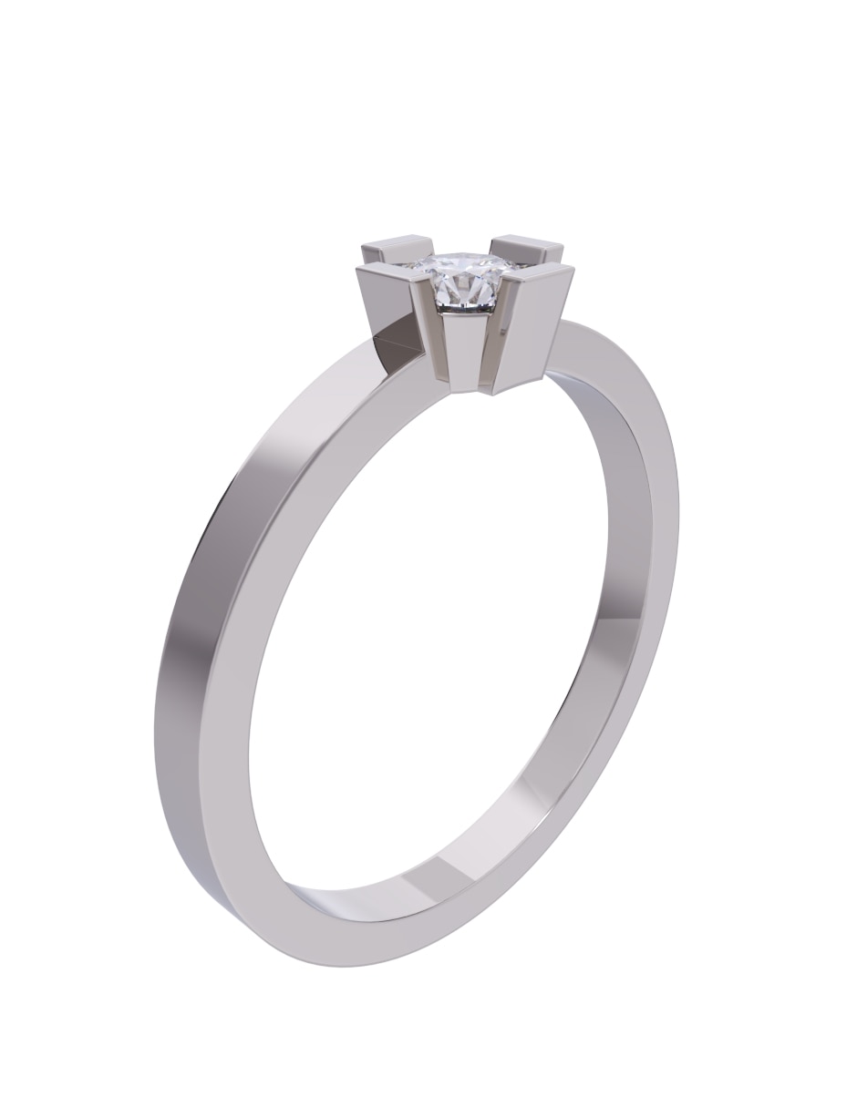 Anillo de compromiso de oro 14 k diamante 3