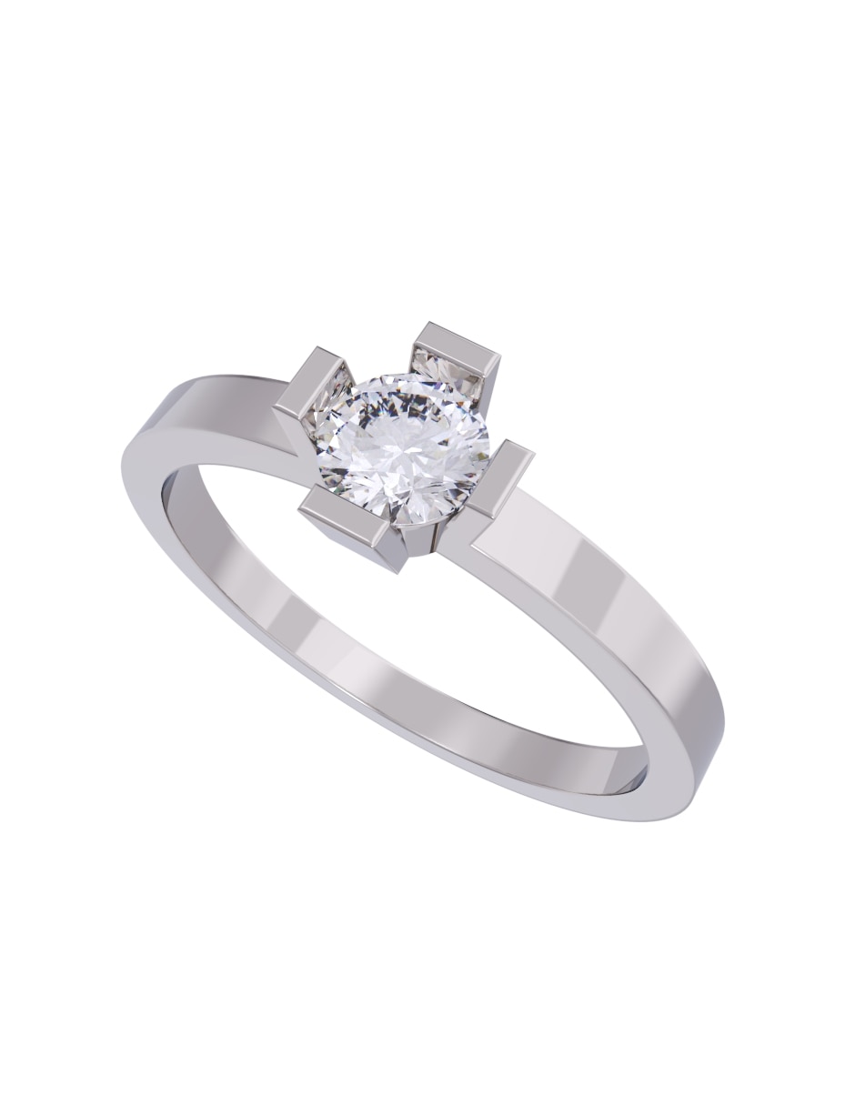 Anillo de compromiso de oro 14 k diamante 4
