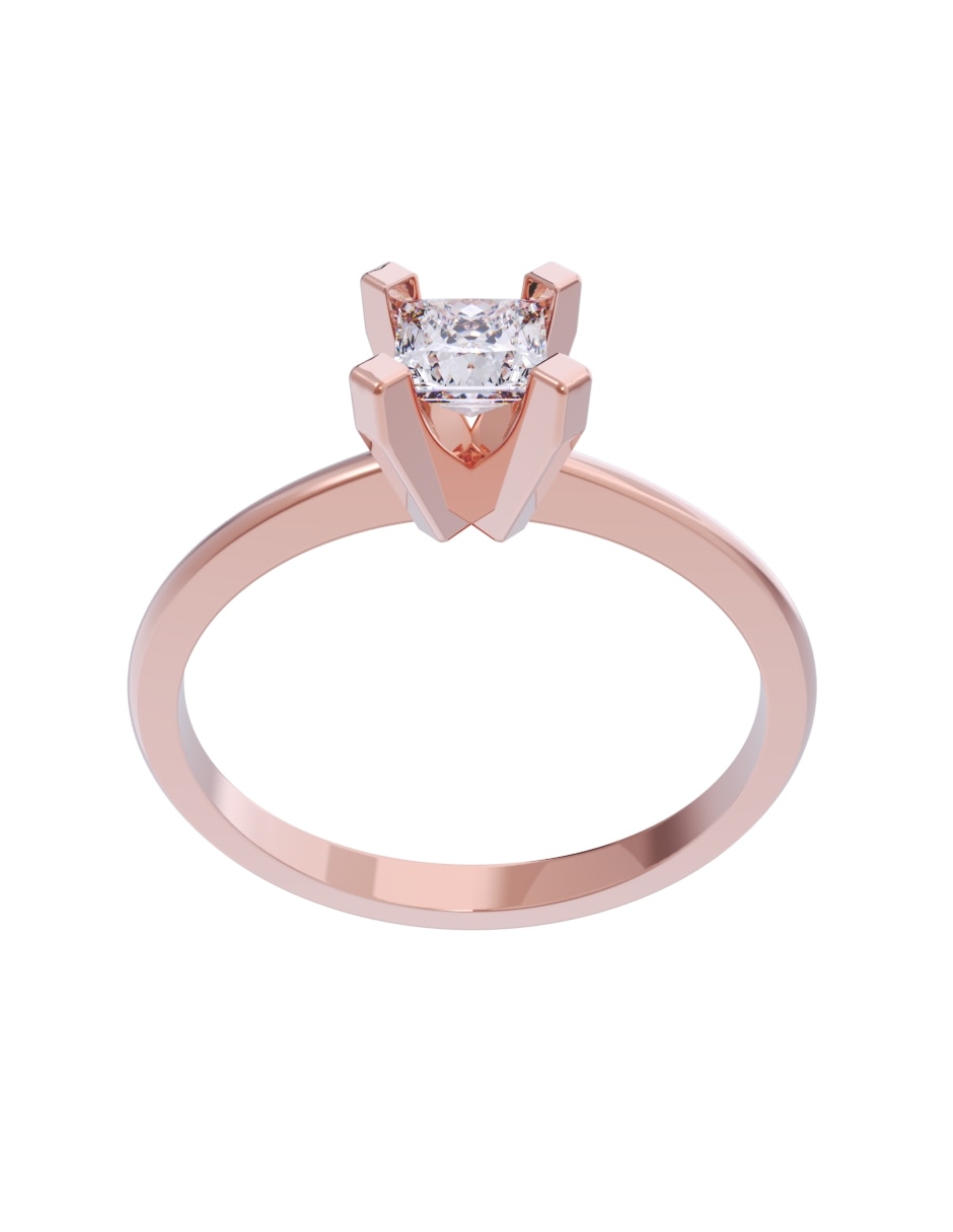 Anillo de compromiso de oro 10 k diamante 2