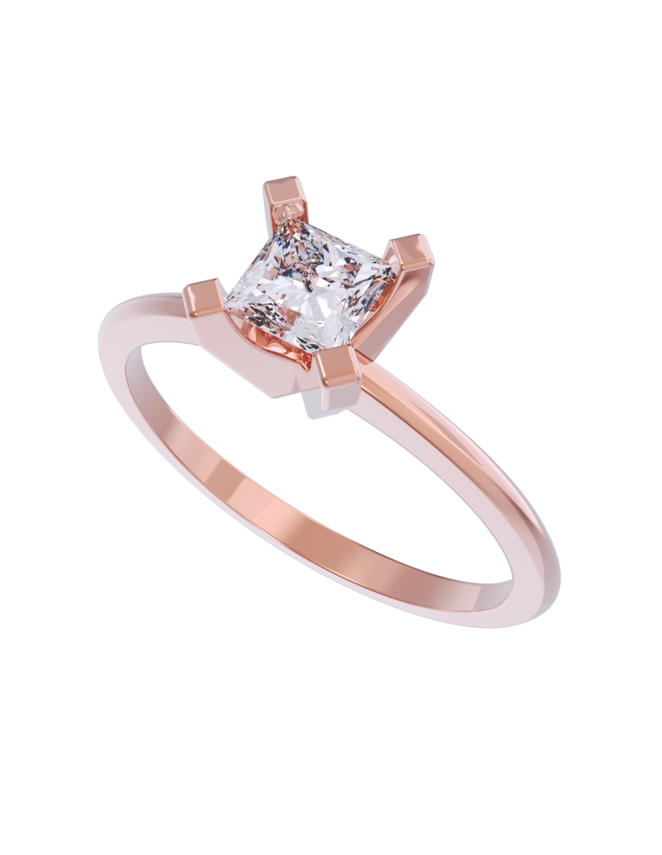 Anillo de compromiso de oro 10 k diamante 4