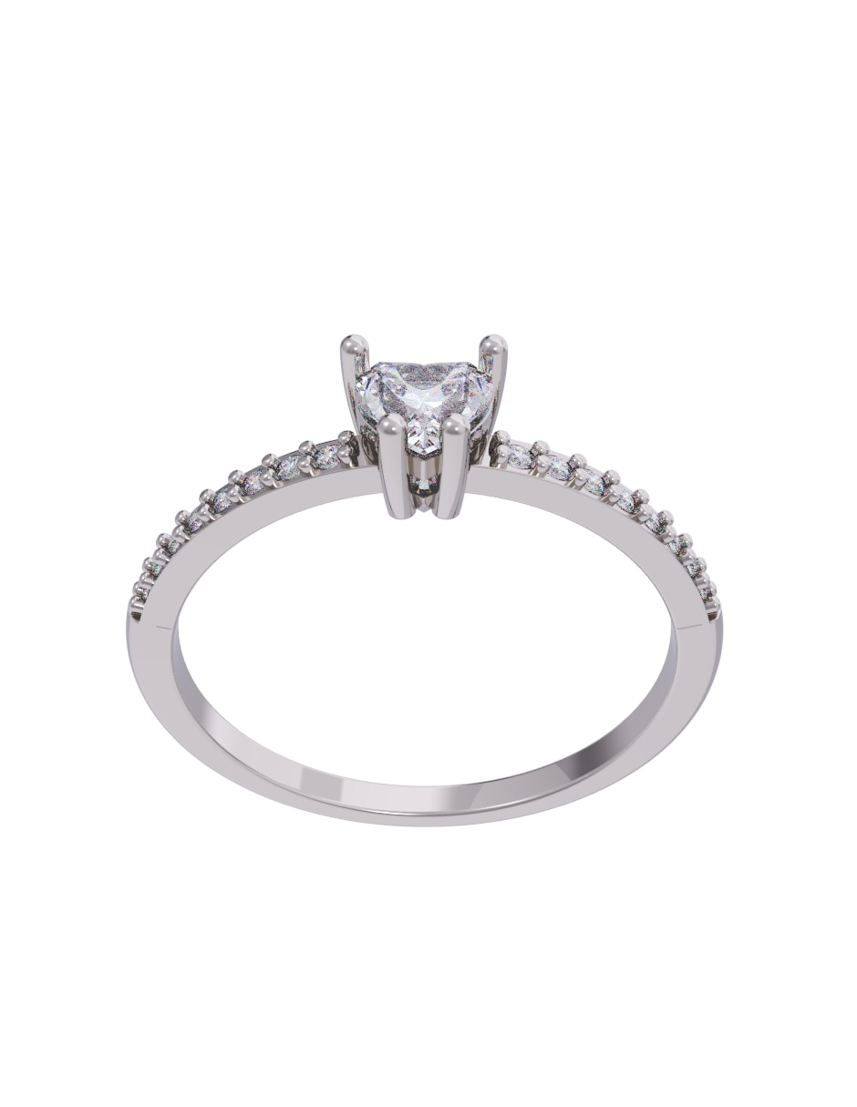 Anillo de compromiso de oro 14 k diamante 2