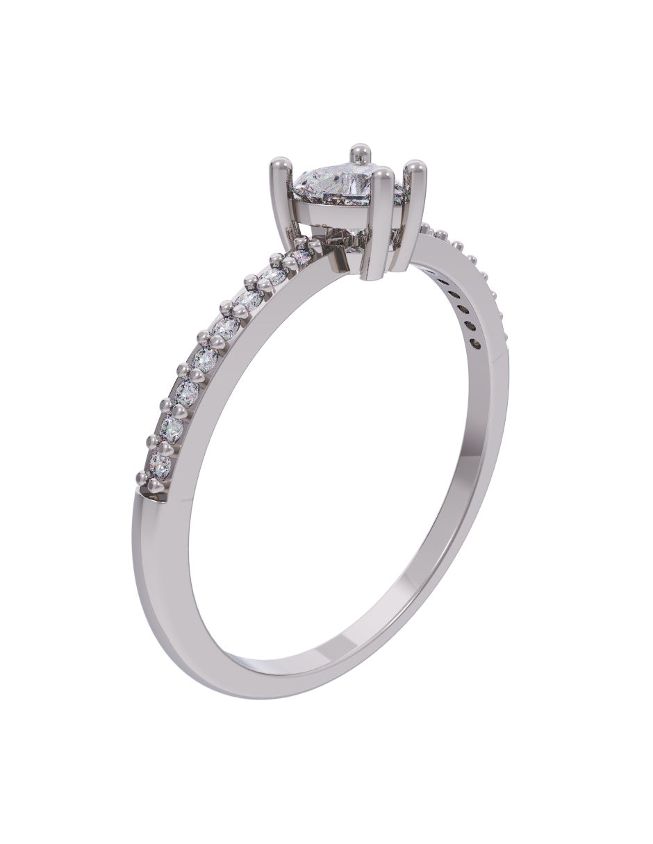 Anillo de compromiso de oro 14 k diamante 3