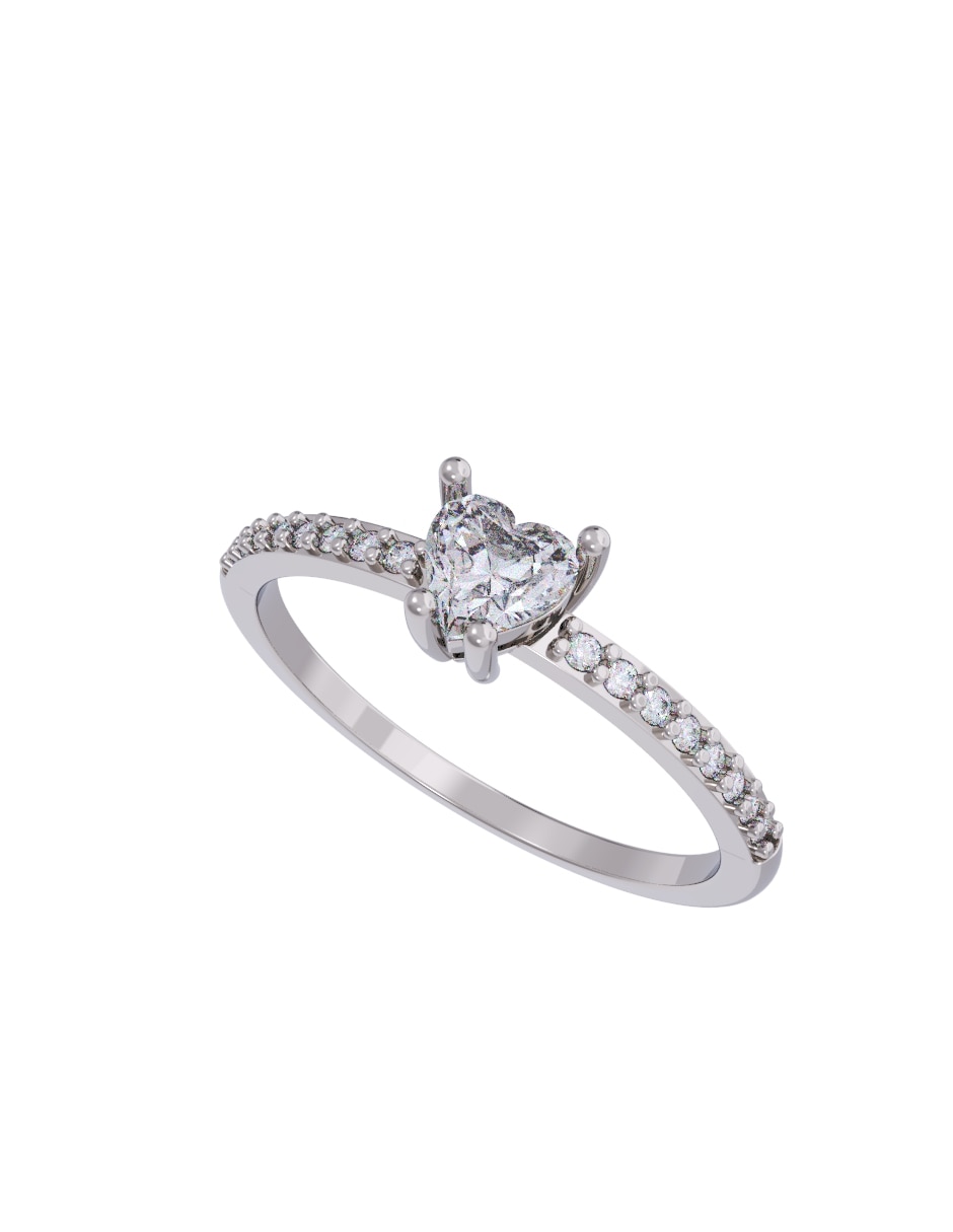 Anillo de compromiso de oro 14 k diamante 4